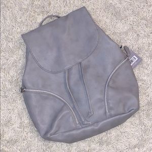Grey drawstring backpack
